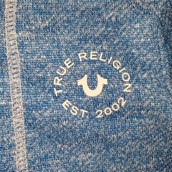 True Religion | Baby/ Kids Zip Up Hoodie Sweatshirt Marled Blue Size 24 months - Picture 8 of 10